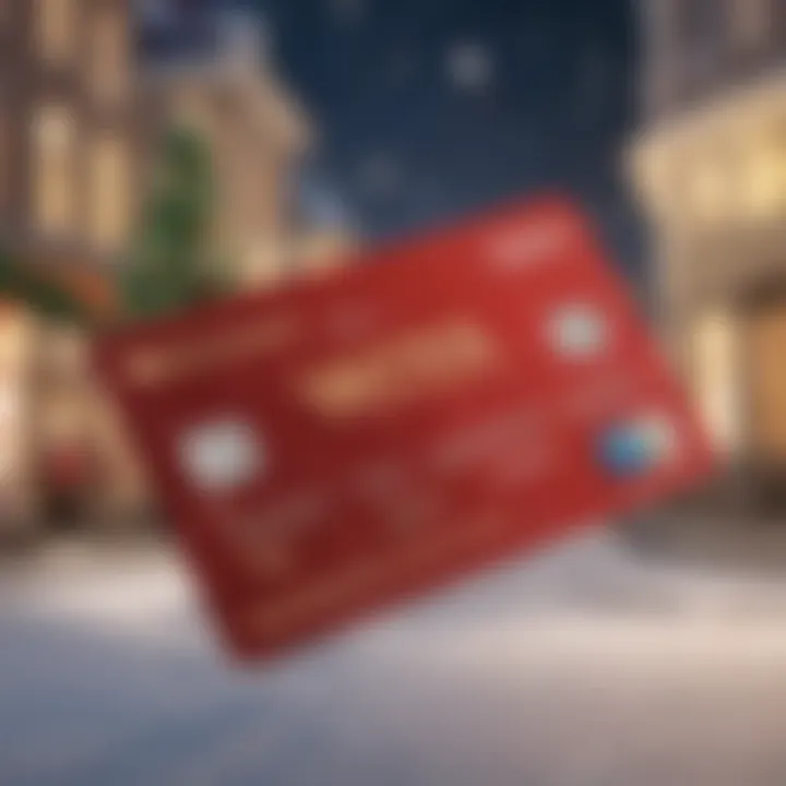 Reloadable Visa gift card with a festive background