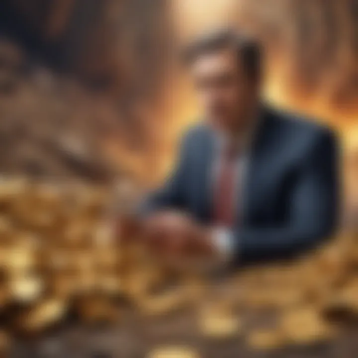 Investor analyzing market trends for gold mining stocks