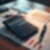 A calculator and financial documents on a table