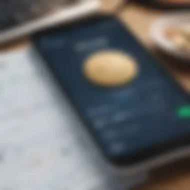 Coinbase App Trading Interface User interface of the Coinbase app showcasing trading features