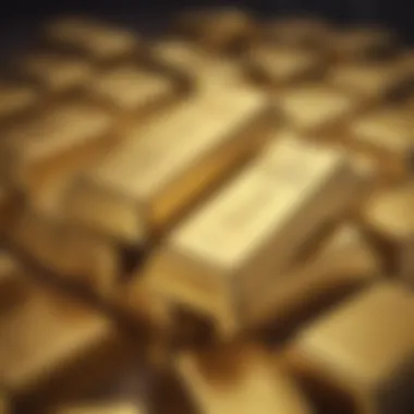 A gleaming stack of gold bullion bars