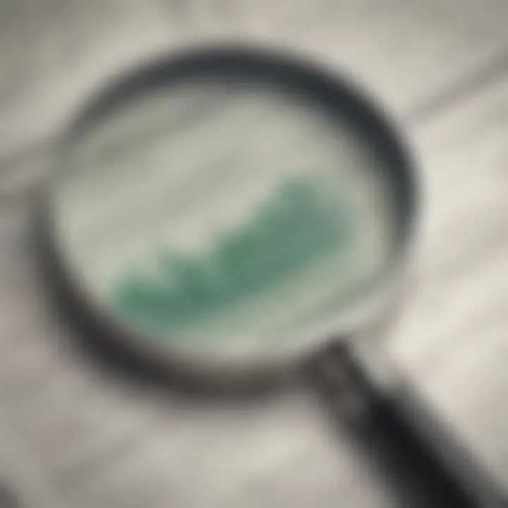 A magnifying glass over financial documents.