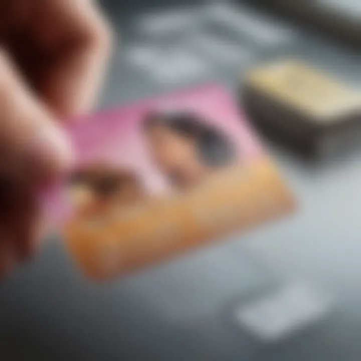 Visual representation of the Klarna card with important features highlighted