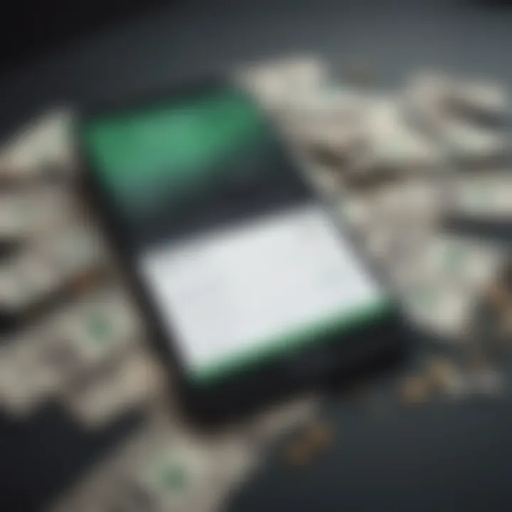 Illustration of mobile phone with Cash App interface