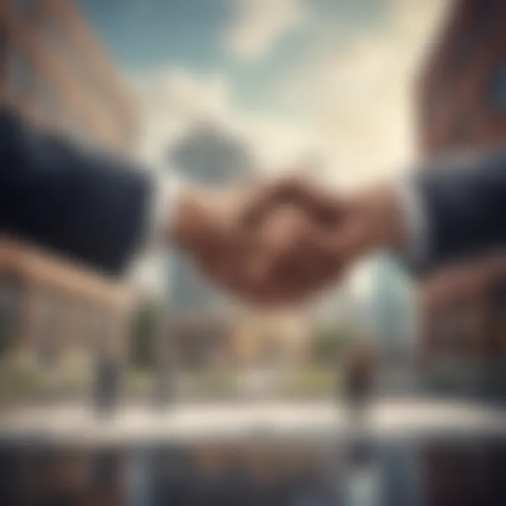 A handshake symbolizing a long-term partnership in real estate