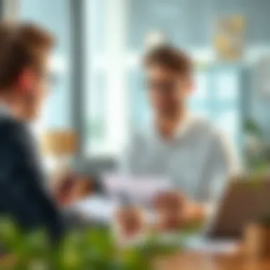 Consulting a Financial Advisor for Mortgage Strategies A confident individual reviewing mortgage options with a financial advisor